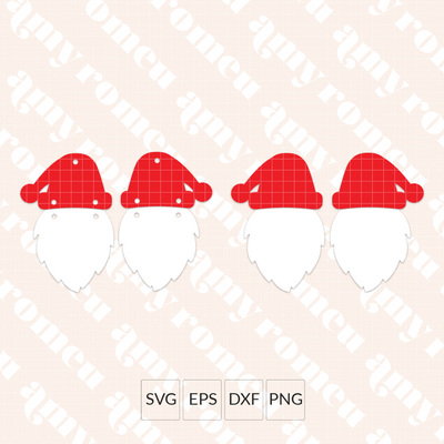 Santa & Beard Earrings SVG