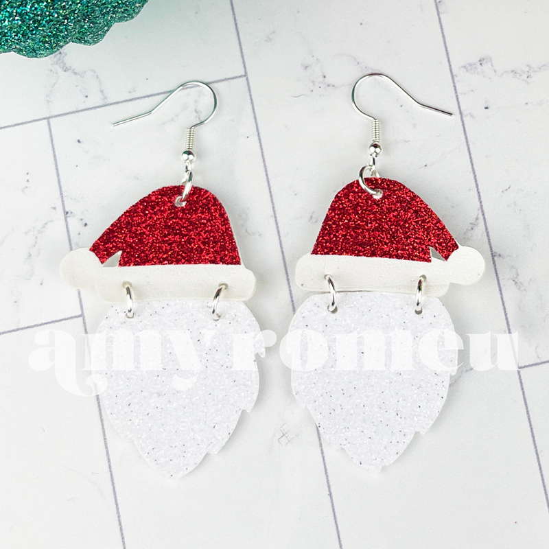 Santa & Beard Layered Earrings SVG