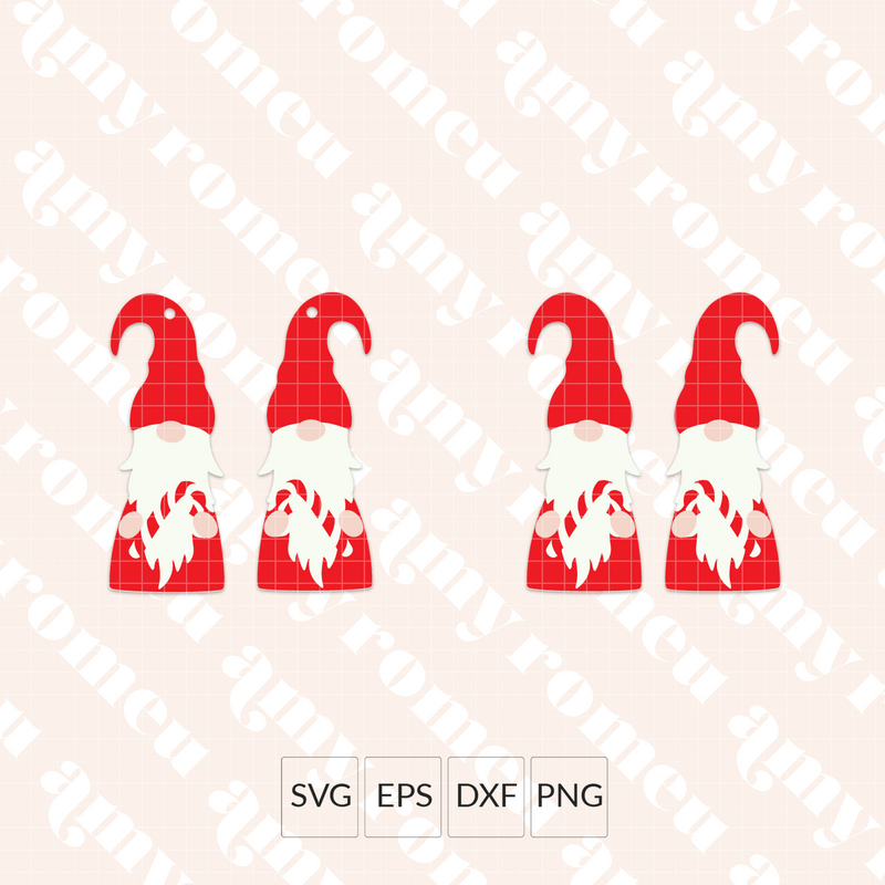 Christmas Gnome Earrings SVG