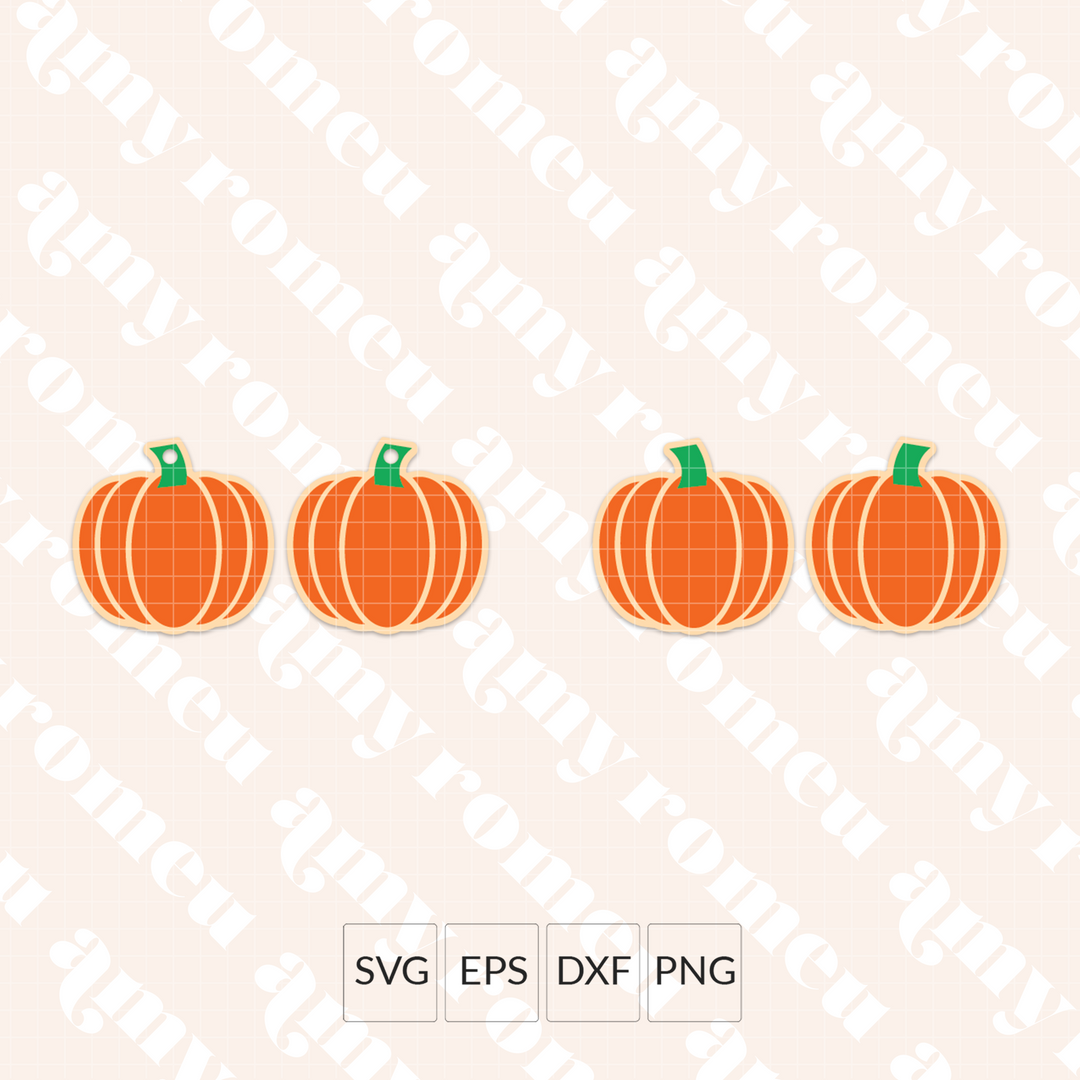 Pumpkin with Stem Earrings SVG