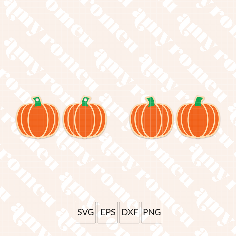 Pumpkin with Stem Earrings SVG
