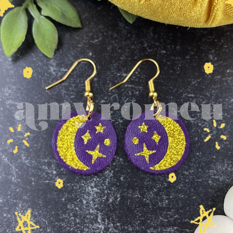Moon and Stars Earring SVG