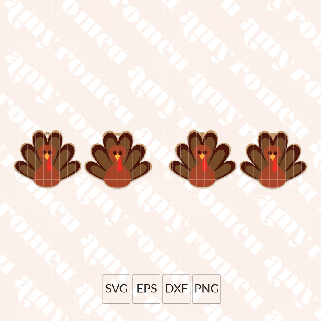 Thanksgiving Turkey Earrings SVG