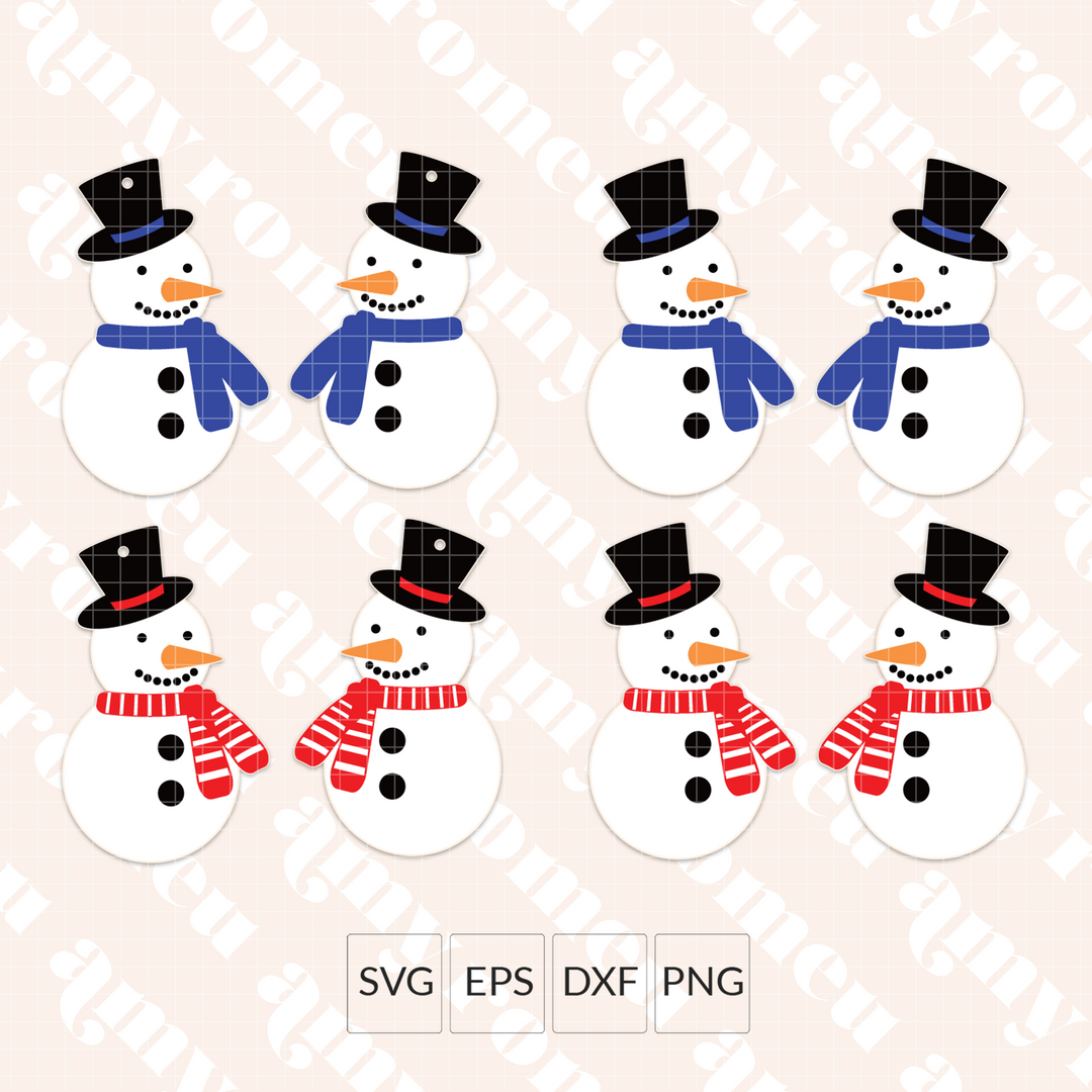 Snowman Faux Leather Earrings SVG