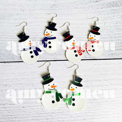 Snowman Earrings SVG