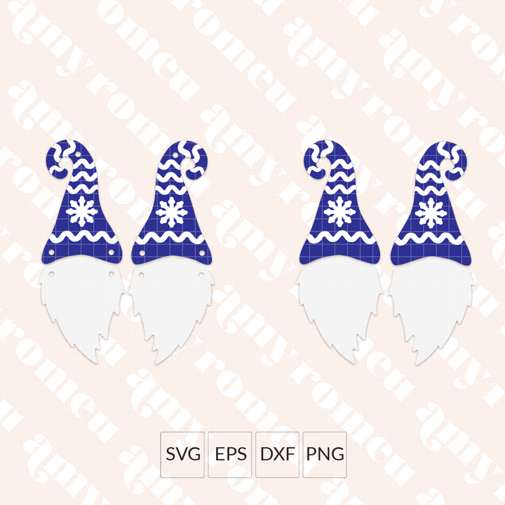 Winter Gnome Faux Leather Earrings SVG