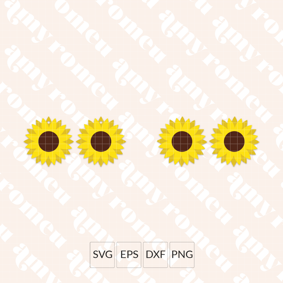 Sunflower Earrings SVG