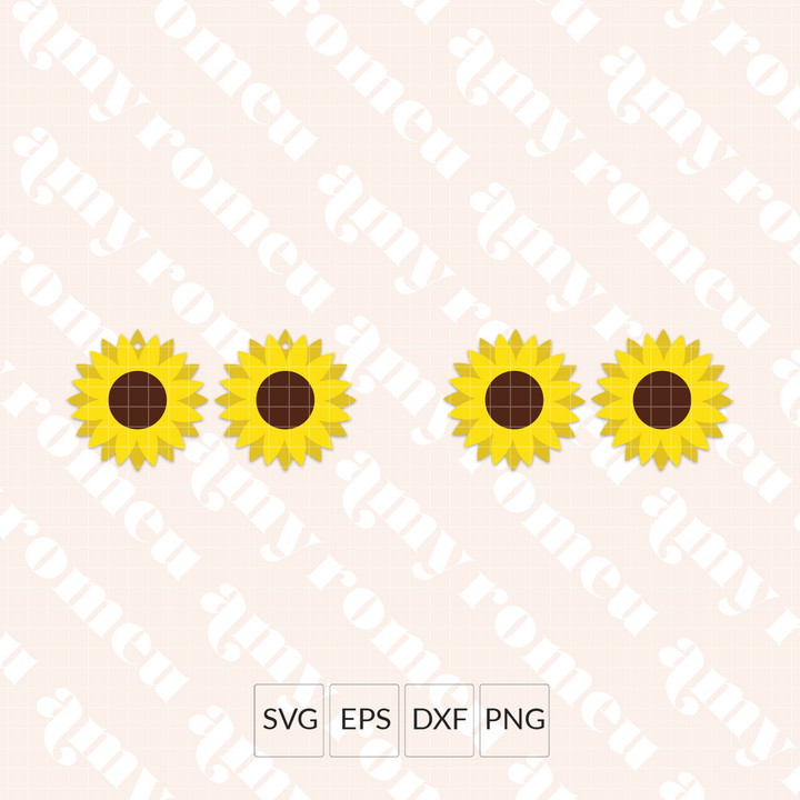 Sunflower Earrings SVG