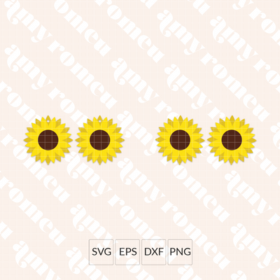Sunflower Earrings SVG