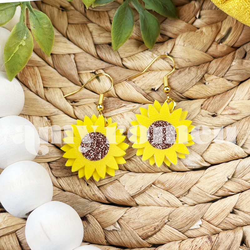 Sunflower Earrings SVG