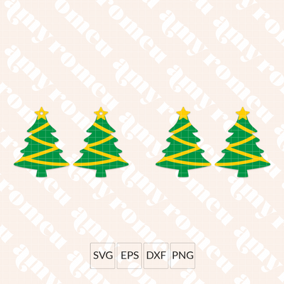 Decorated Christmas Tree Earrings SVG