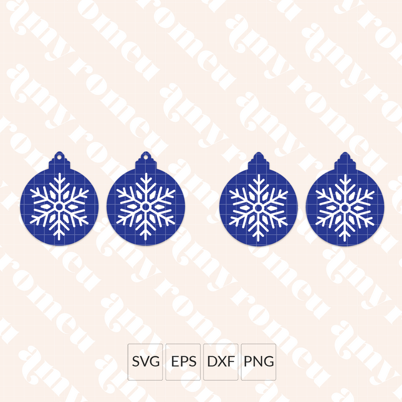 Snowflake Ornament Earrings SVG