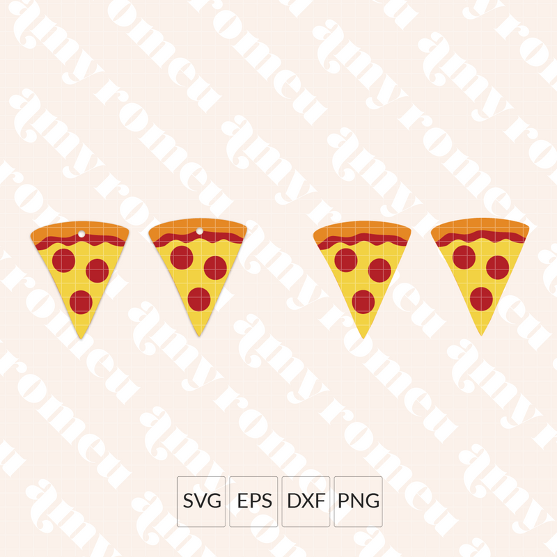 Pepperoni Pizza Earrings SVG