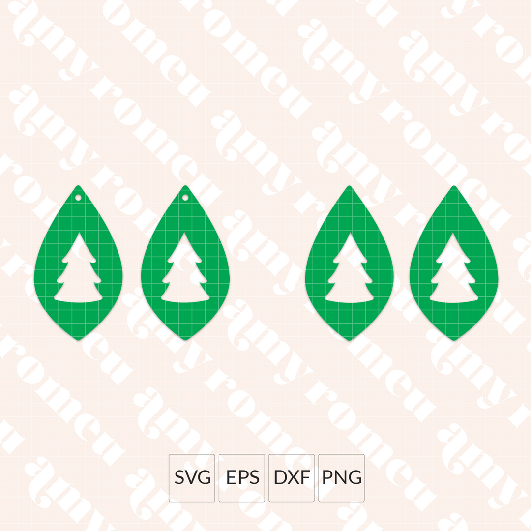 Christmas Tree Petal Earrings SVG