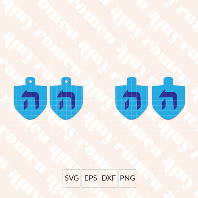 Hanukkah Dreidel Earrings SVG