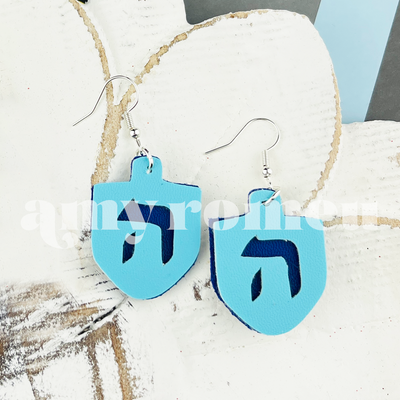 Hanukkah Dreidel Earrings SVG