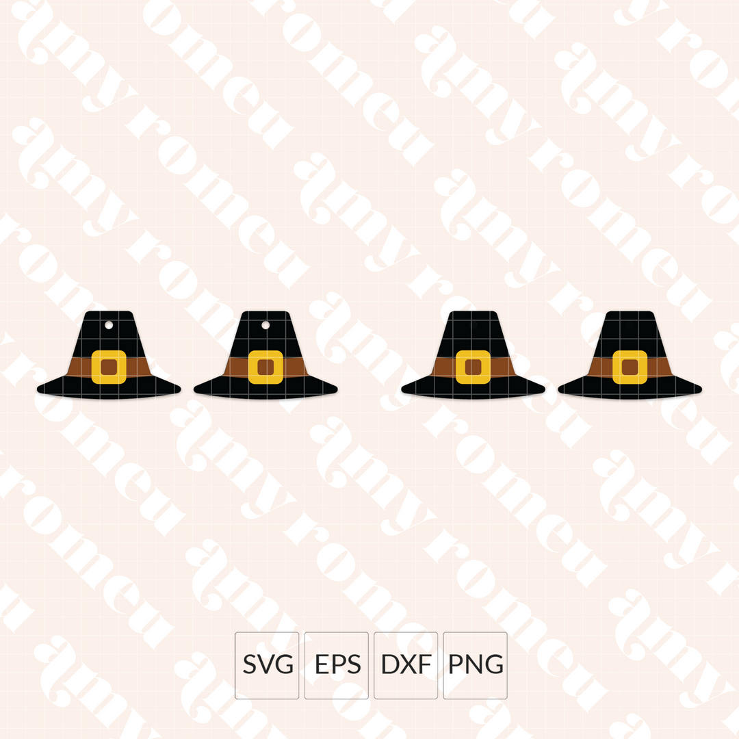 Pilgrim Hat Earrings SVG