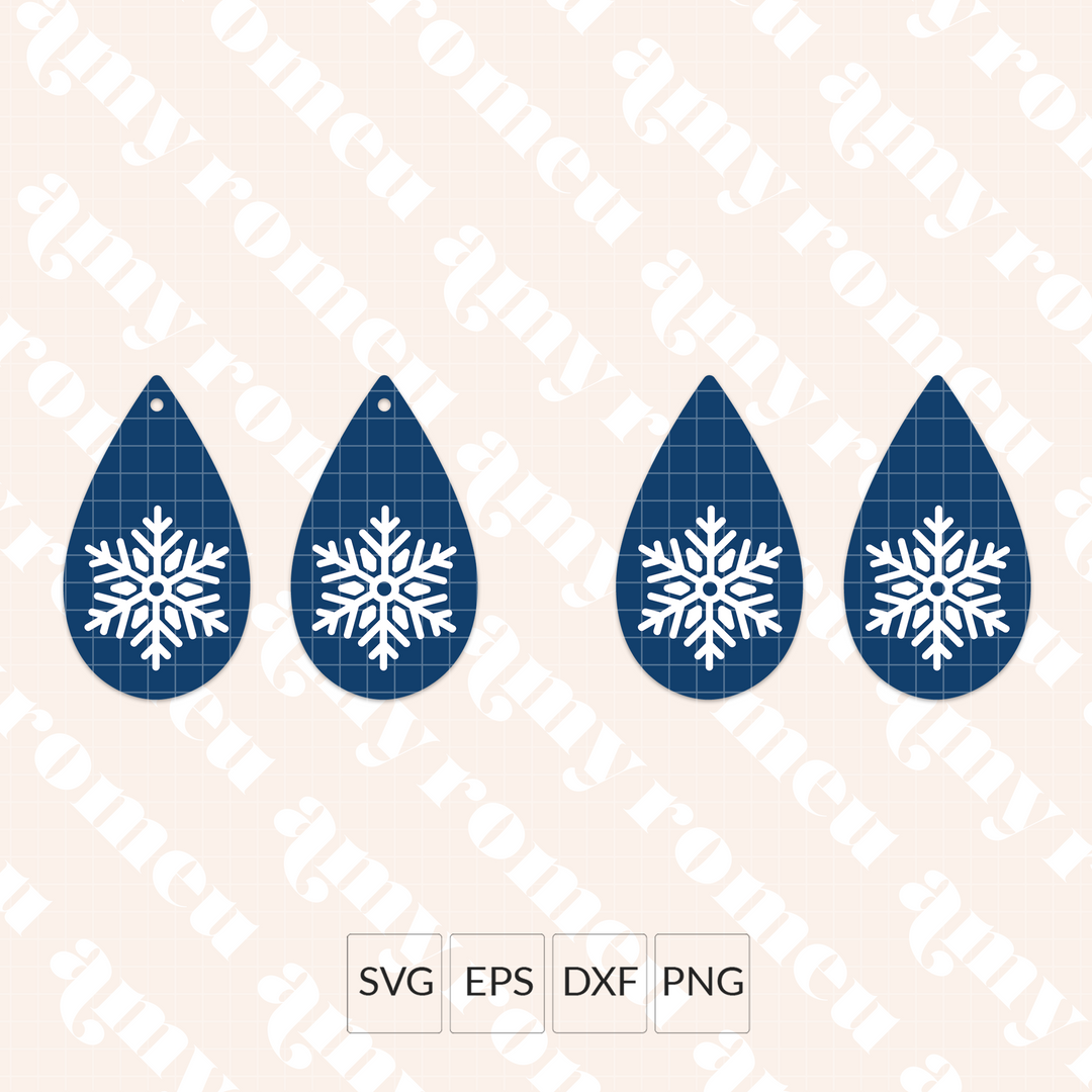 Set of 6 Holiday Teardrop Earrings SVG