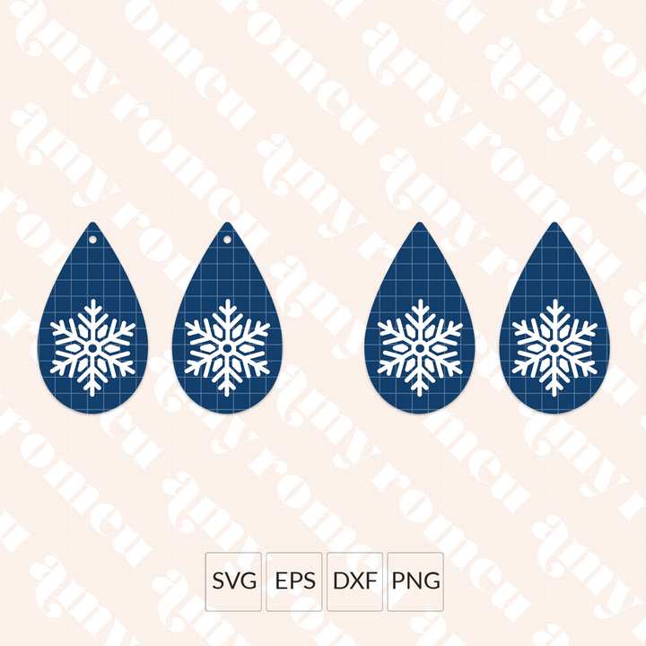 Set of 6 Holiday Teardrop Earrings SVG