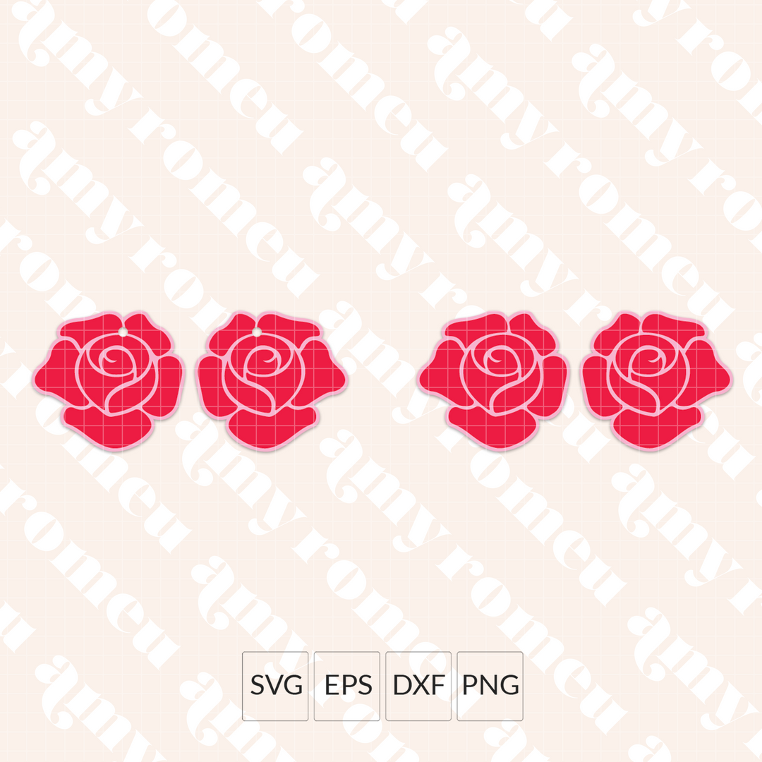 Rose Earrings SVG