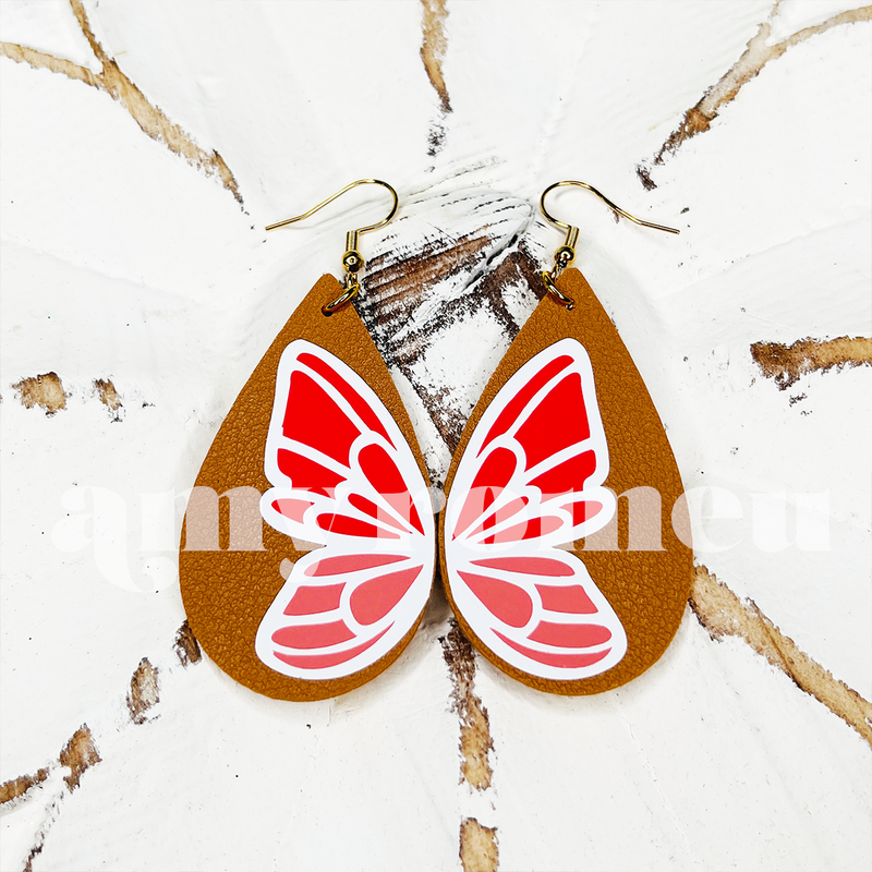 Butterfly Teardrop Earrings SVG
