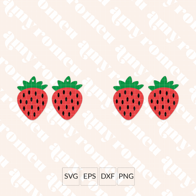Strawberry Earrings SVG