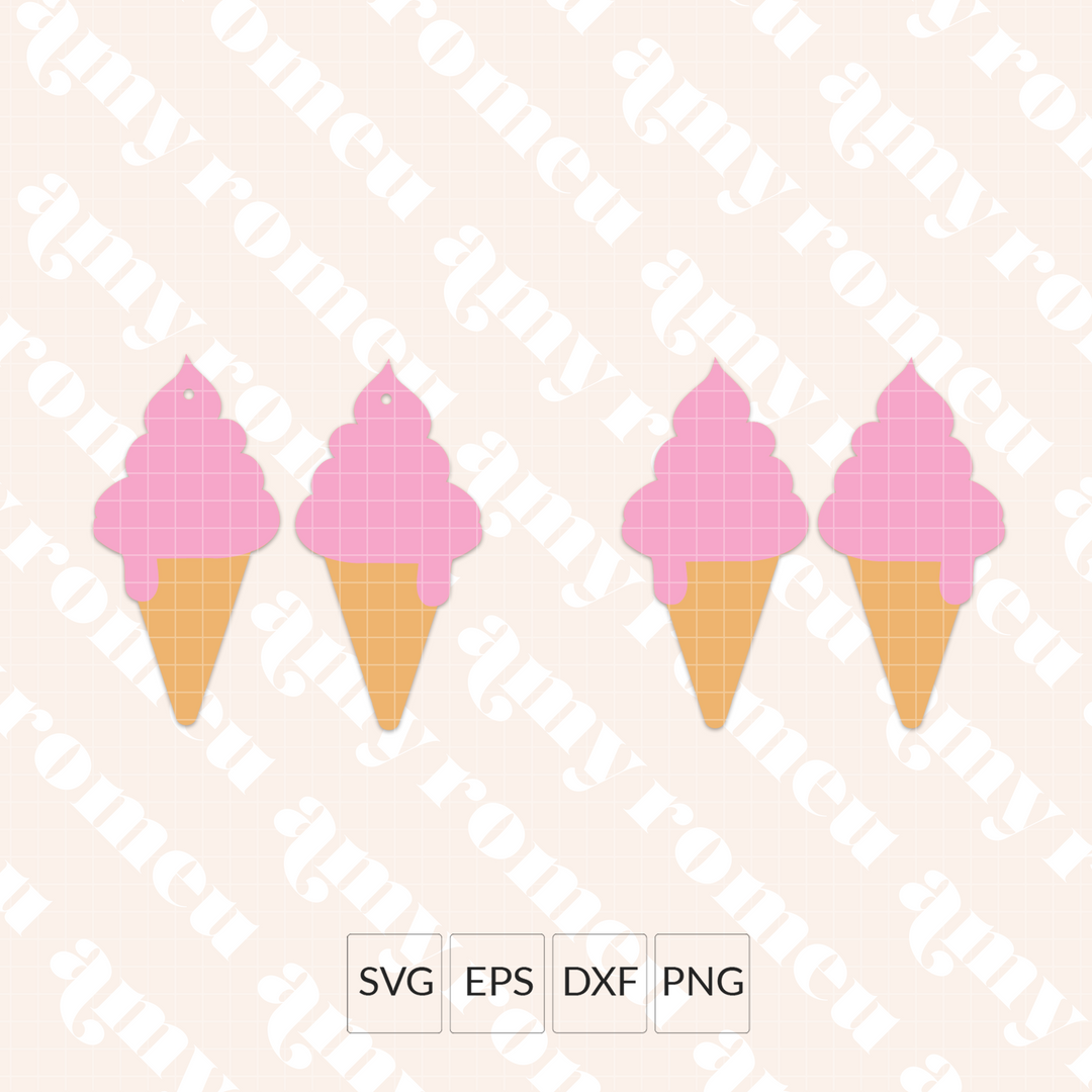 Frozen Yogurt Earrings SVG