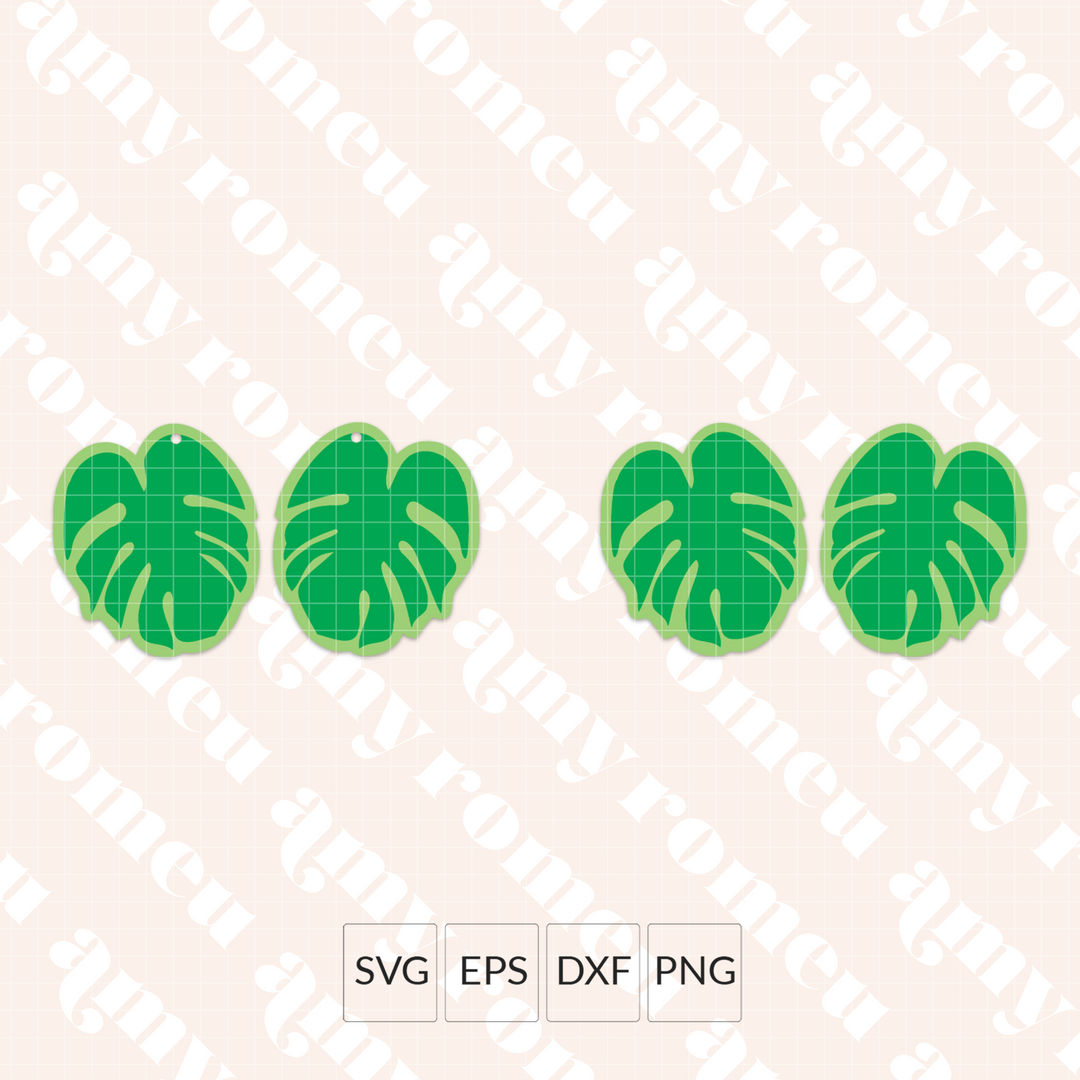 Monstera Leaf Earrings SVG