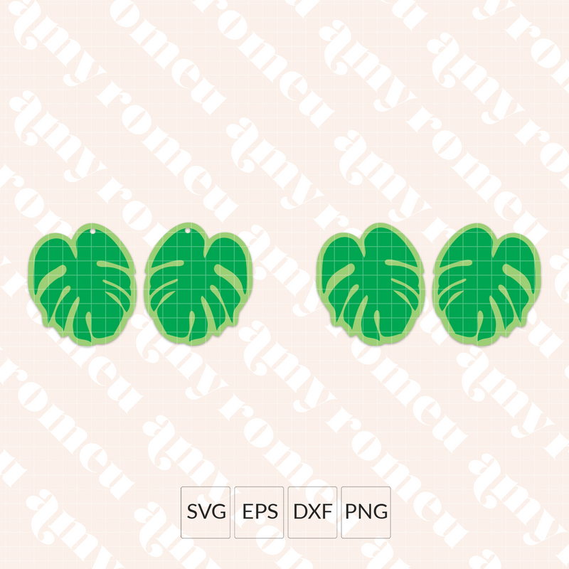 Monstera Leaf Earrings SVG
