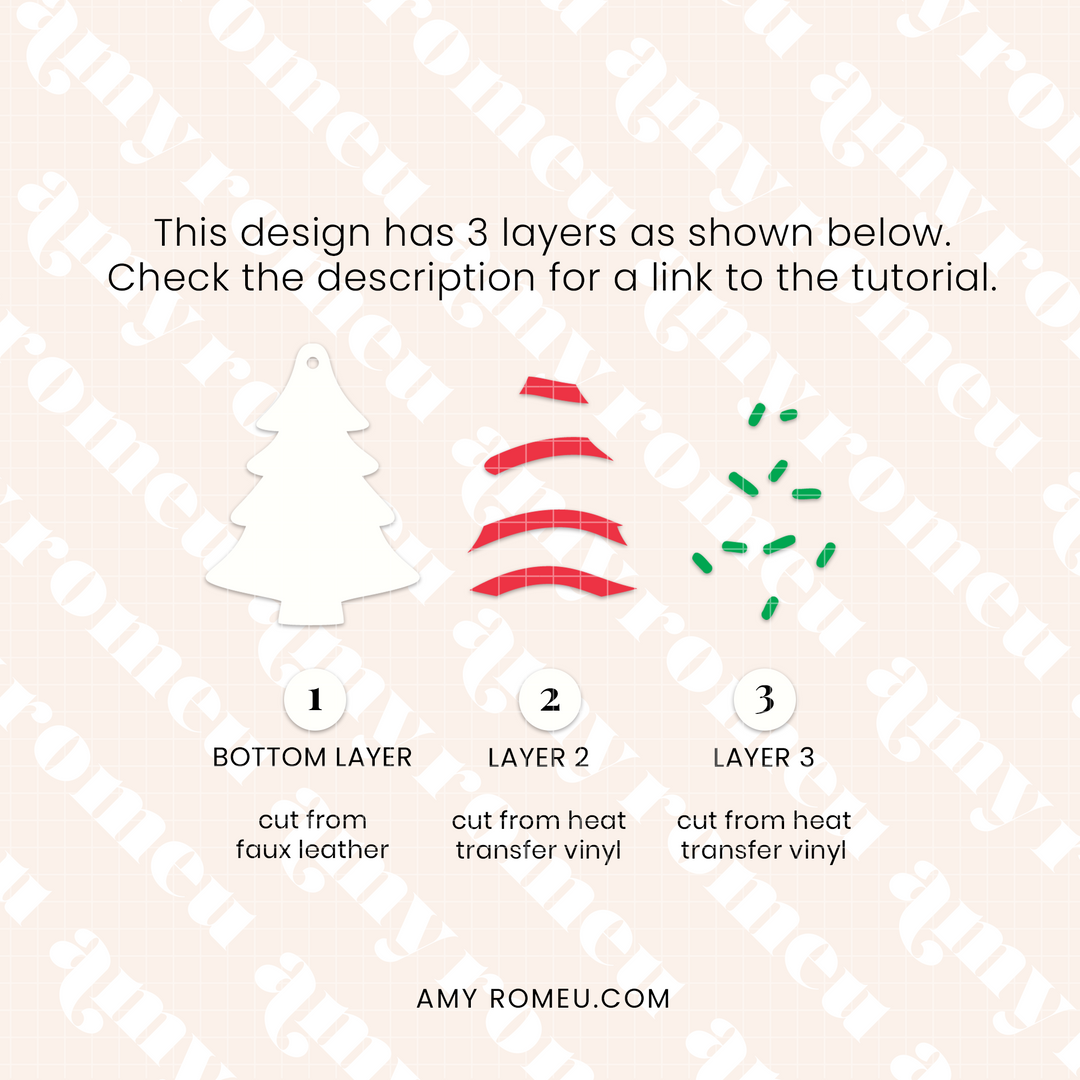 Christmas Tree Cake Earrings SVG