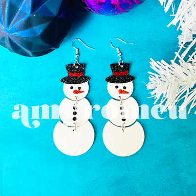 Stacked Snowman Earrings SVG