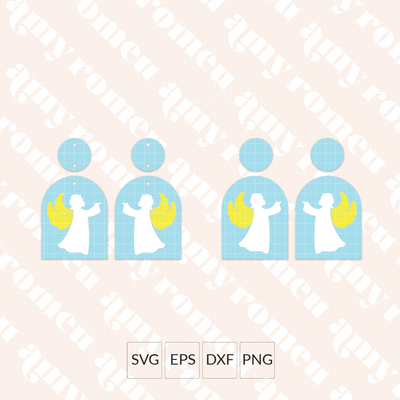 Arched Angel Earrings SVG