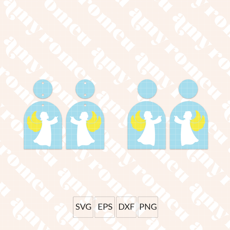 Arched Angel Earrings SVG