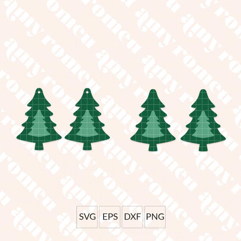 Cutout Christmas Tree Earrings SVG