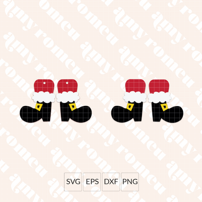 Santa Boot Earrings SVG