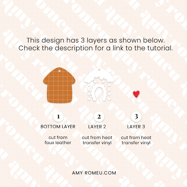 Gingerbread Cookie Faux Leather Earrings SVG