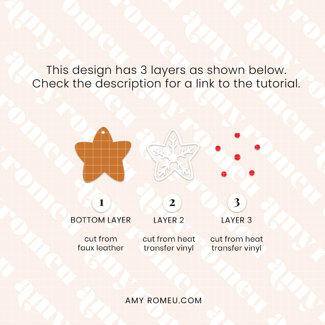 Gingerbread Cookie Faux Leather Earrings SVG