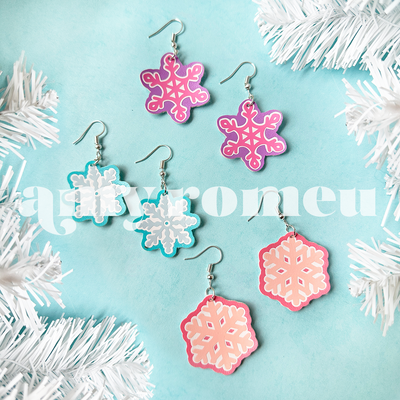 Snowflake Earrings SVG Set of 3