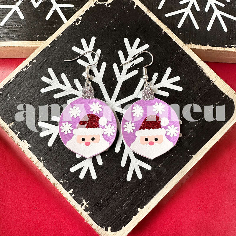 Santa Ornament Earrings SVG