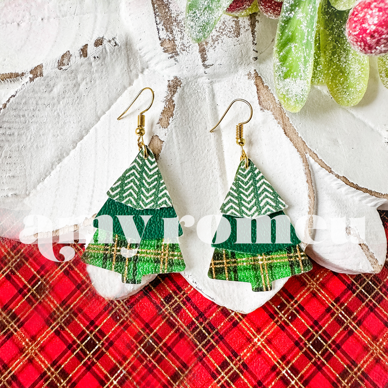 Layered Christmas Tree Earrings SVG