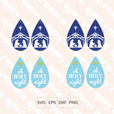 Nativity & Holy Night Earrings Set of 2 SVGs