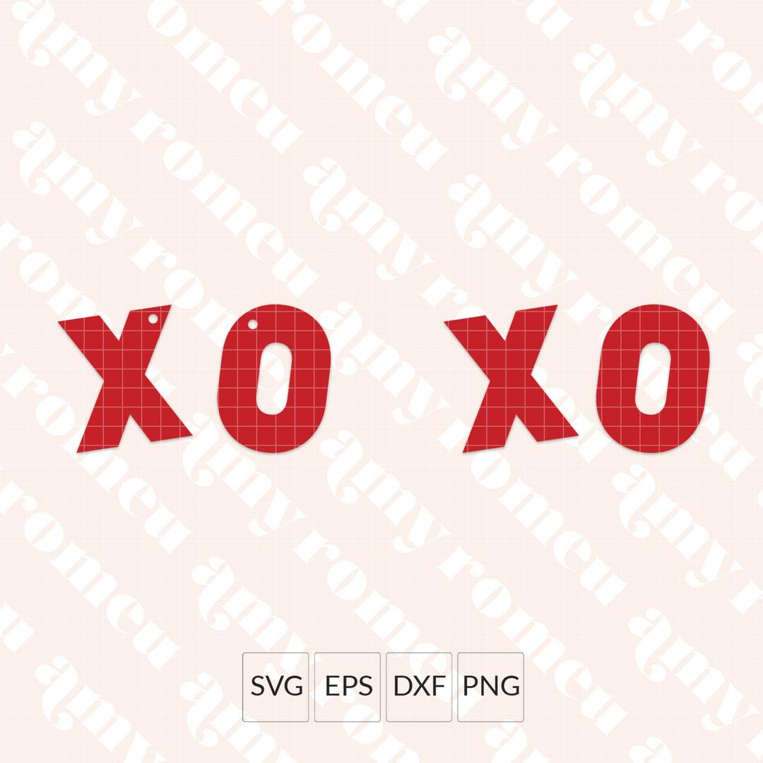 X and O Faux Leather Earrings SVG