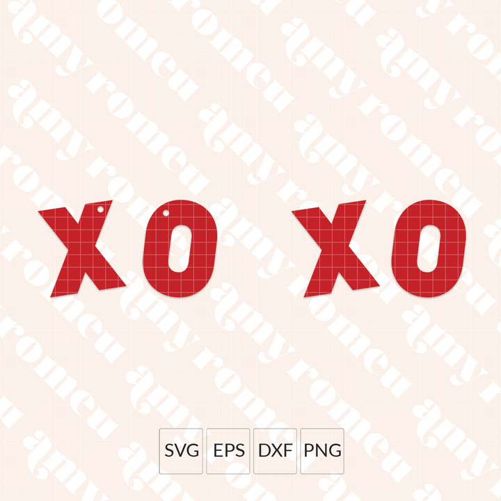 X and O Faux Leather Earrings SVG