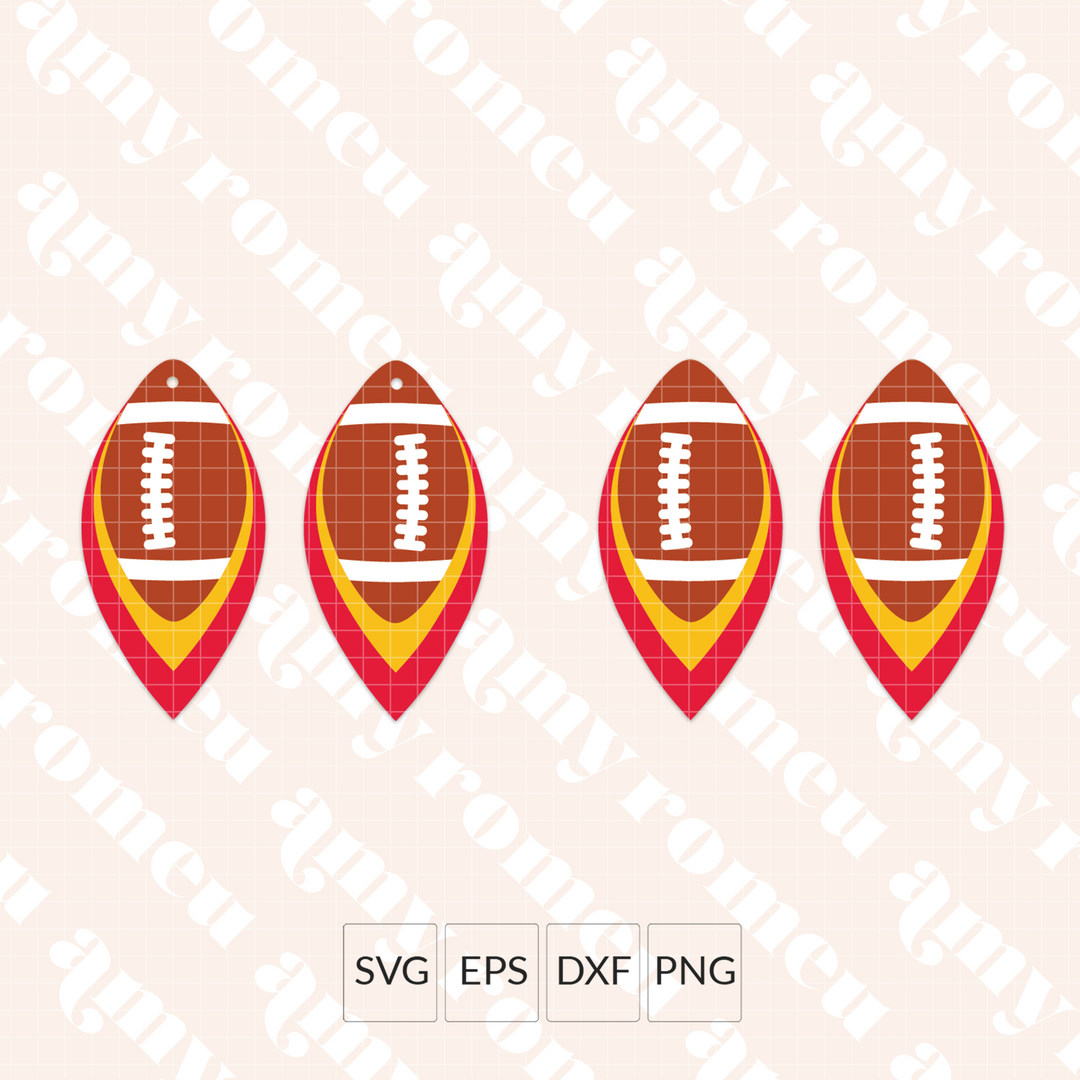 Football Faux Leather Earrings SVG