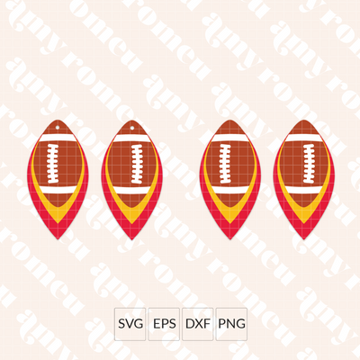 Layered Football Earrings SVG