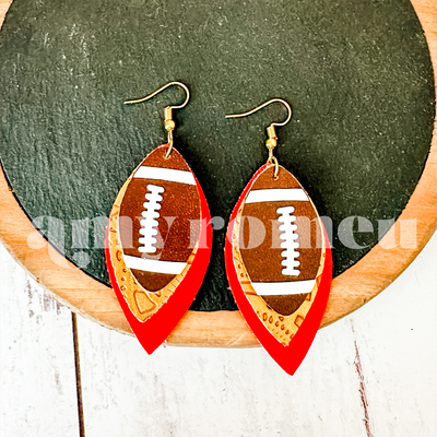 Layered Football Earrings SVG