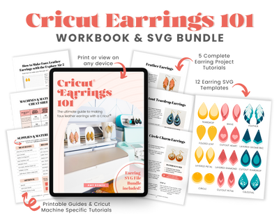 Cricut Earrings 101 Workbook and Earring Template Bundle