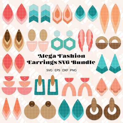 Mega Fashion Earrings SVG Bundle