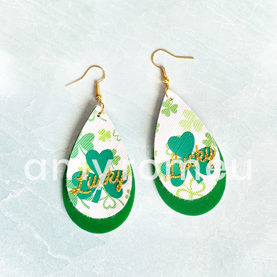 St. Patrick's Day Lucky Earrings SVG with Commercial Use License